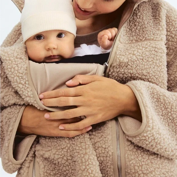 NWT H&M baby wearing before and after Sherpa teddy jacket XL - Picture 2 of 7